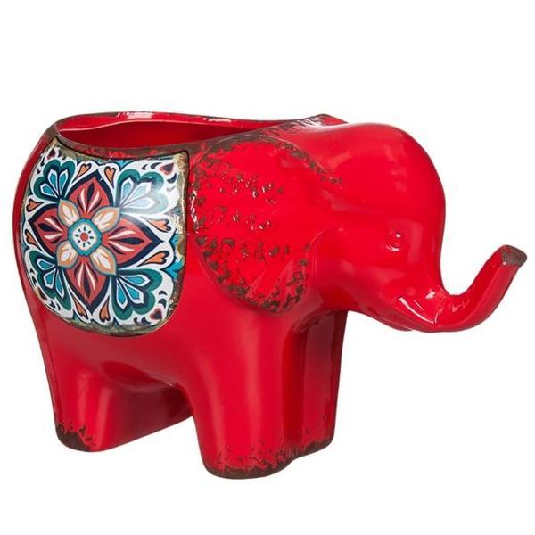 Ghiveci din ceramica, model elefant rosu, 26x15x16cm OEM