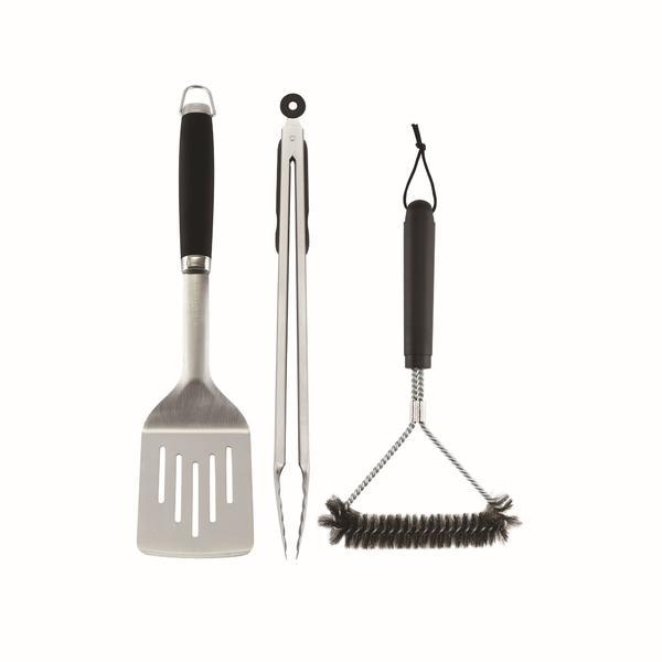 Set 3 ustensile de gatit pentru gratar, Otel inoxidabil, 43 cm OEM