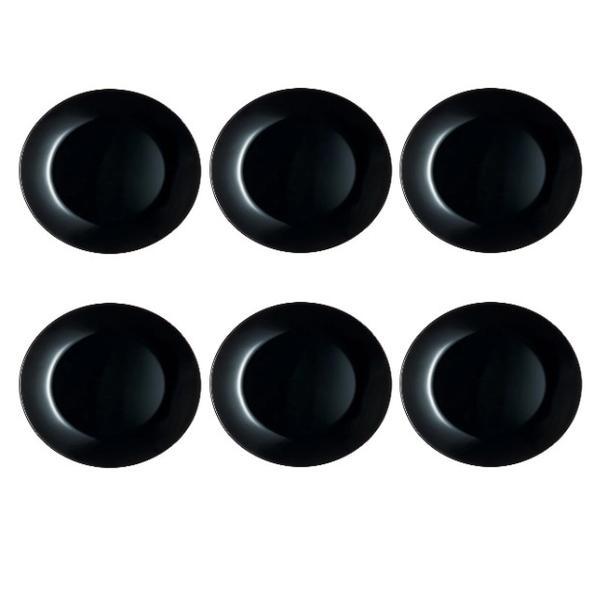 Set 6 farfurii pentru servire din opal 25 cm, negru