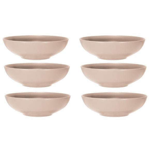 Set 6 boluri servire, Ceramica, Bej, 600 ml