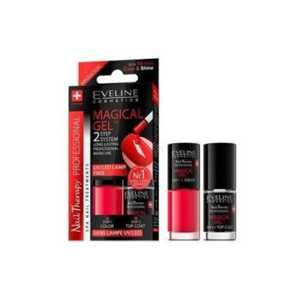 Lac de unghii, Eveline Cosmetics, Magical Gel – set 2 buc – nuanta 07, 10ml