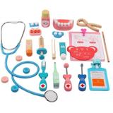 Set dentist din lemn cu 24 de piese specifice medicinei dentare OEM