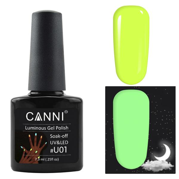 Oja Semipermanenta Soak Off Glow In The Dark Canni U01, 7,3ml