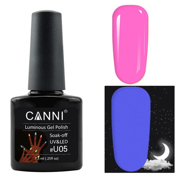 Oja Semipermanenta Soak Off Glow In The Dark Canni U05, 7,3ml