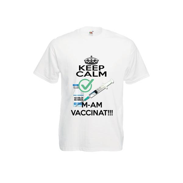 Tricou mesaj Keep calm, m-am vaccinat M