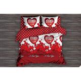 Lenjerie de pat Infinit Casa I Love You Bumbac Finet pentru 2 persoane, 6 piese