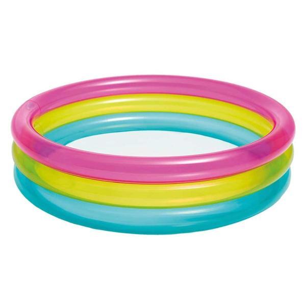 Piscina gonflabila copii, Intex, Rainbow baby pool, 57 Litri, 86 x 25 cm, 57104