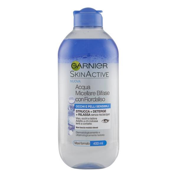 Apa micelara Bifazica Garnier cu Apa de Albastrele pentru ten sensibil, 400 ml