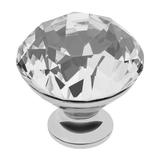 Buton pentru mobila cristal CRPB, finisaj crom lucios+cristal transparent, D:40 mm - Maxdeco