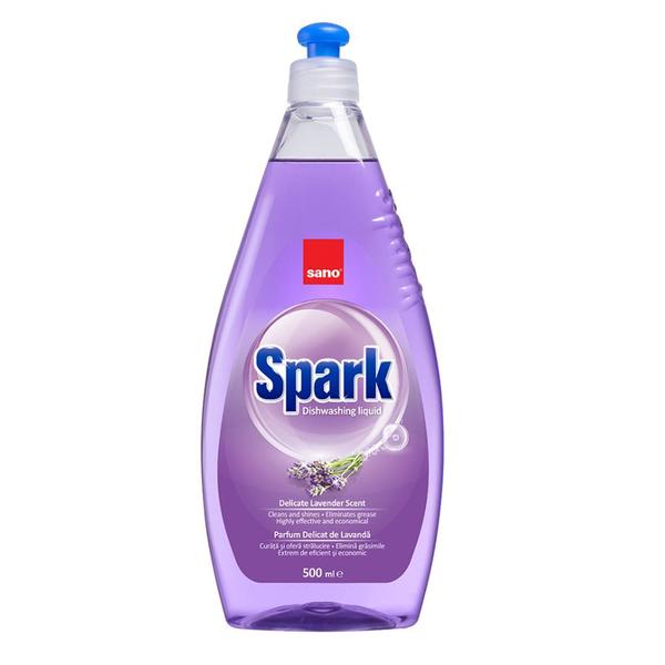 Detergent Lichid pentru Vase cu Aroma de Lavanda - Sano Dishwashing Liquid Spark Lavender, 500 ml
