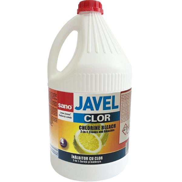 Inalbitor cu Clor cu Aroma de Lamaie - Sano Clor Javel Chlorine Bleach, 4000 ml