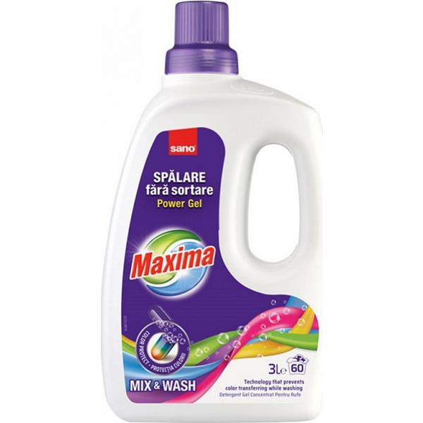 Detergent Lichid pentru Rufe Colorate - Sano Maxima Power Gel Mix& Wash, 3000 ml