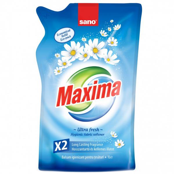 Rezerva Balsam de Rufe Fresh &ndash; Sano Maxima Ultra Fresh Hygienic Fabric Softener Fresh Refill, 1000 ml