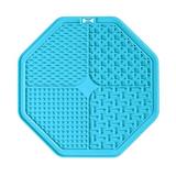 Covoras hranire lick mat Oktane® pentru caini si pisici, HEXAGON, 20X20cm, Albastru