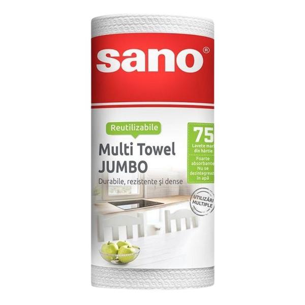 Lavete Reutilizabile din Hartie - Sano Multi Towel Jumbo, 75 buc