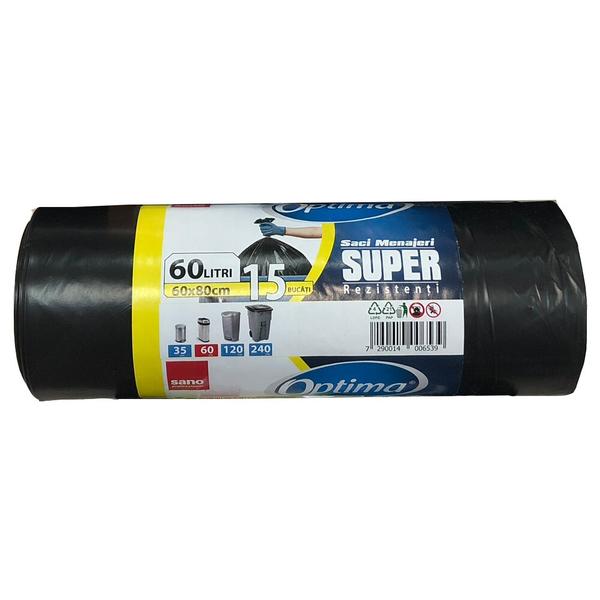 Saci Menajeri Negri - Sano Optima Super, 60 l, 15 buc