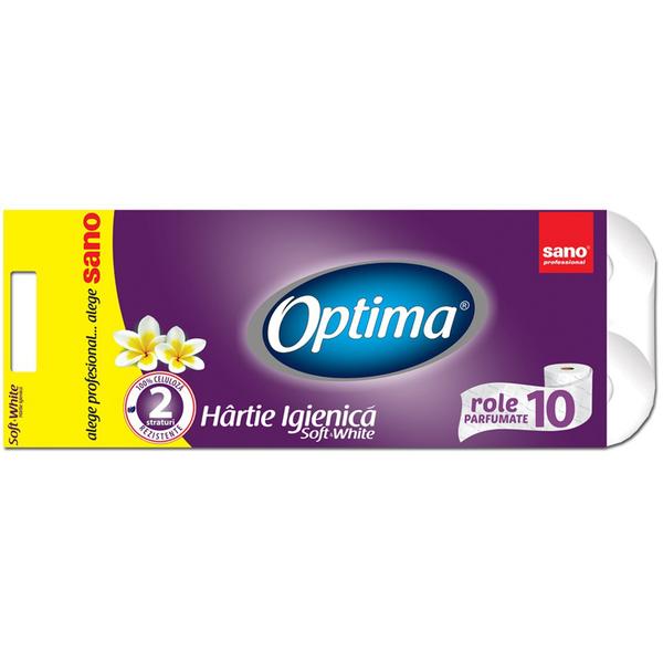 Hartie Igienica 2 Straturi Parfumata - Sano Optima Toilet Paper, 10 role