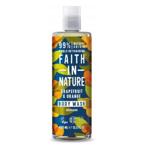 Gel de dus - spuma de baie cu grapefruit si portocala Faith in Nature, 400 ml