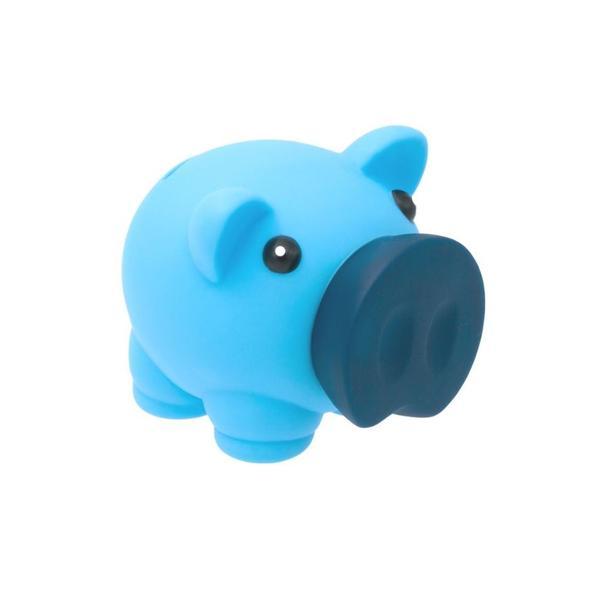 Pusculita Piggy Blue, Albastru, 10x7x7 cm, Plastic