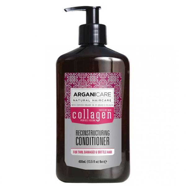 Balsam reparator cu colagen pentru par subtire, deteriorat si fragil Arganicare, 400 ml