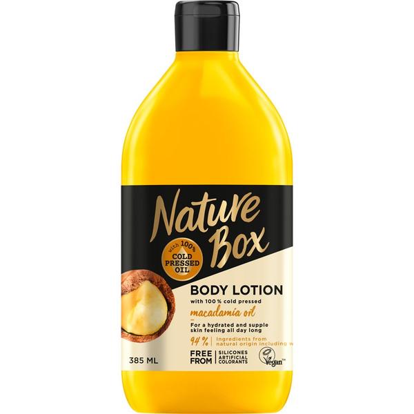 Lotiune de Corp cu Ulei de Macadamia Presat la Rece - Nature Box Body Lotion with 100% Cold Pressed Macadamia Oil, 385 ml