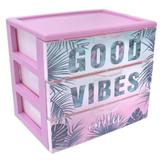 Organizator birou Good Vibes cu 3 sertare  pentru accesorii de birotica