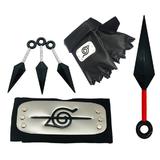 kit bandana Simbol Frunza, Manusi si cutite Shinobi din plastic, Naruto