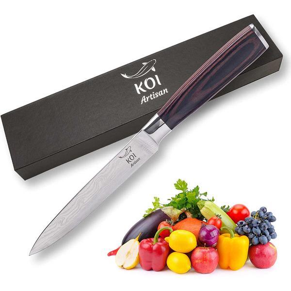 Cutit Utility Knife Koi Artisan din otel japonez pentru carne, peste, legume, cutie cadou