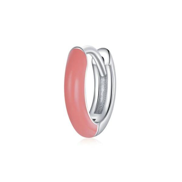 Cercel din argint 925 Pink Two color Hoop