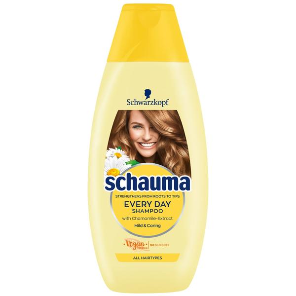 Sampon cu Extract de Musetel pentru Toate Tipurile de Par - Schwarzkopf Schauma Every Day Shampoo with Chamomile-Extract for All Hait Types, 400 ml