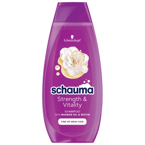 Sampon Fortifiant pentru Par Fin sau Fragil - Schwarzkopf Schauma Strength & Vitality Shampoo for Fine or Weak Hair, 400 ml