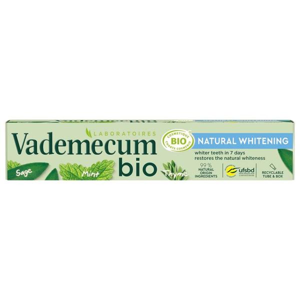 Pasta de Dinti Bio cu Menta, Cimbru si Salvie - Vademecum Bio Laboratoires Natural Whitening, 75 ml