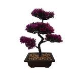 Bonsai artificial decorativ in ghiveci pentru interior, Roz, 45 cm