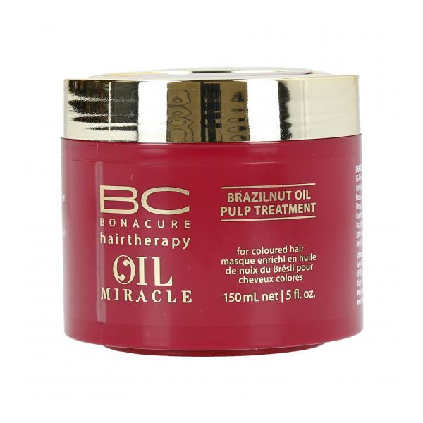 Tratament cu Ulei din Nuci Braziliene pentru Par Vopsit - Schwarzkopf BC Bonacure HairTherapy Oil Miracle Brazilnut Oil Pulp Treatment for Coloured Hair, 150 ml