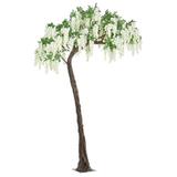 Copac decorativ cu flori artificiale albe Wisteria 200 cm x 320 h