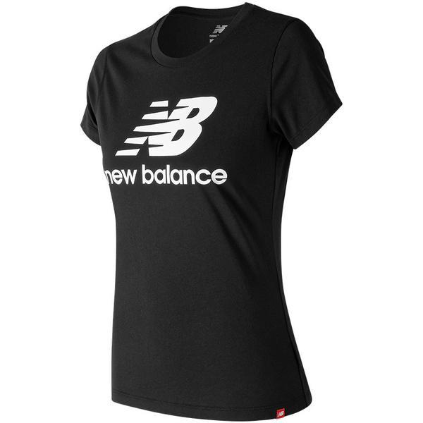 Tricou femei New Balance Essentials Stacked Logo WT91546-BK, XL, Negru