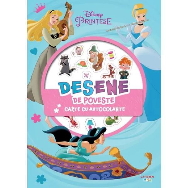 Disney Printese: Desene de poveste. Carte cu autocolante, editura Litera