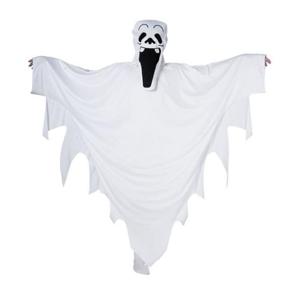 Costum deghizare baieti in Fantoma, pentru bal mascat, serbare sau petrecere Halloween, 6 ani, alb