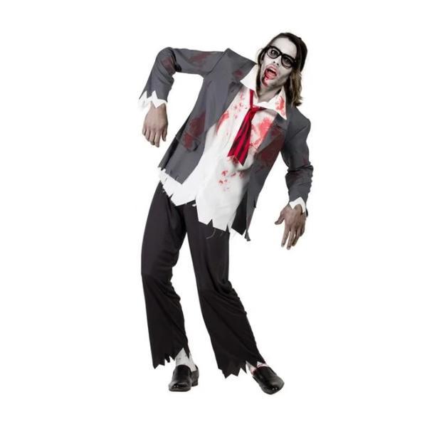 Costum deghizare in Zombie alcoolist, pentru petrecere Halloween, multicolor