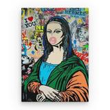 Tablou Canvas Arta Moderna - Colaj Graffiti Mona Lisa Bubble Gum, 100 x 60 cm