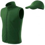 Vesta verde sticla din fleece + sapca, mar.3XL