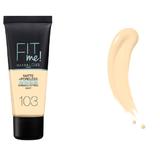 Fond de Ten - Maybelline Fit Me! Matte + Poreless Normal to Oily Skin, nuanta 103 Pure Ivory, 30 ml