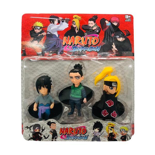 Set 3 Figurine Naruto Shippuden, dimensiune 10 cm, multicolor, 3 personaje diferite, 3 ani