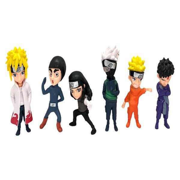 Set 6 Figurine Shop Like A Pro® Naruto Shippuden, dimensiune 10 cm, multicolor, Minato, Rock Lee, Neji, Kakashi, Naruto, Gara, 3 ani