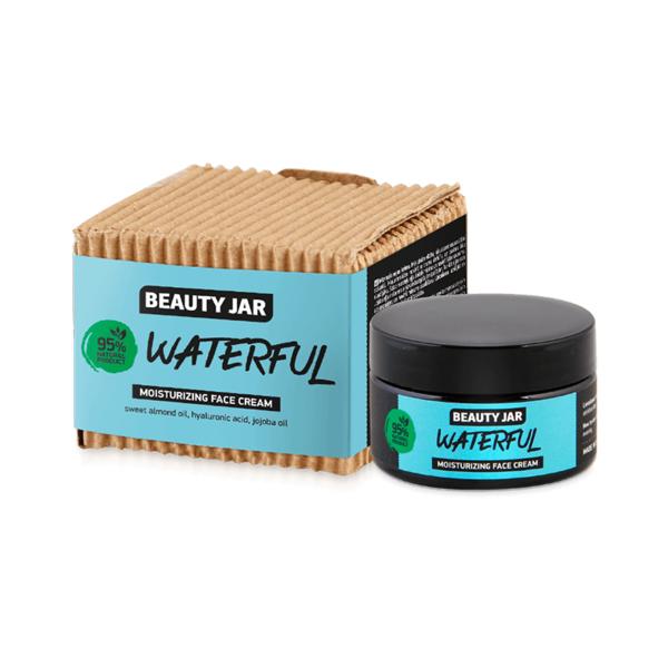 Crema Faciala Hidratanta cu Acid Hialuronic si Ulei de Migdale Dulci Waterful Beauty Jar, 15 ml