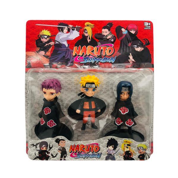 Set 3 Figurine Naruto Shippuden, dimensiune 10 cm, multicolor , Naruto, Itachi, Sasori 3 ani