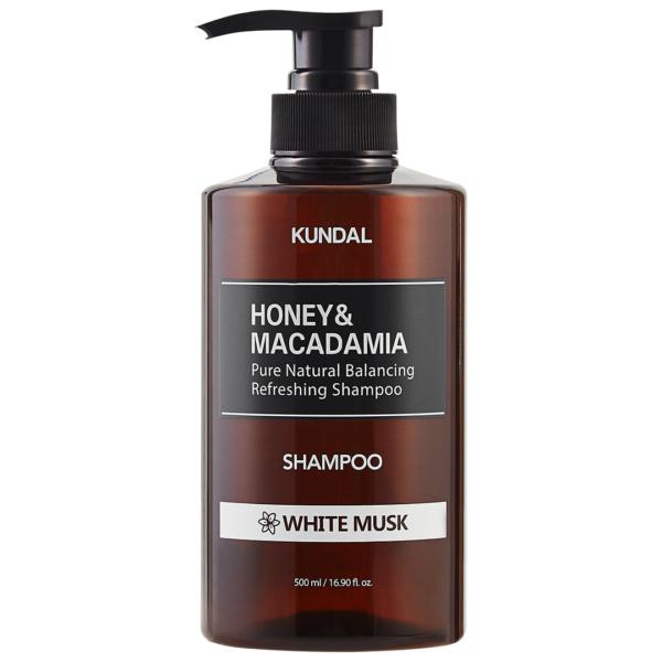 Sampon Hipoalergenic Natural si Extra Hidratant cu Miere si Macadamia Parfum de Mosc Alb - Kundal Honey &amp; Macadamia White Musk, 500 ml
