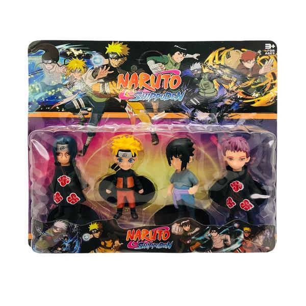 Set 4 Figurine Shop Like A Pro&reg; Naruto Shippuden, dimensiune 10 cm, multicolor, Sasuke Itachi Naruto Sasori, 3 ani