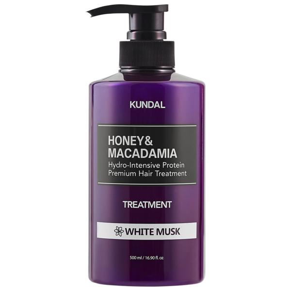Tratament Hipoalergenic pentru Par Extra Hidratant cu Proteine si Parfum de Mosc - Kundal Honey &amp; Macadamia Treatment White Musk, 500 ml