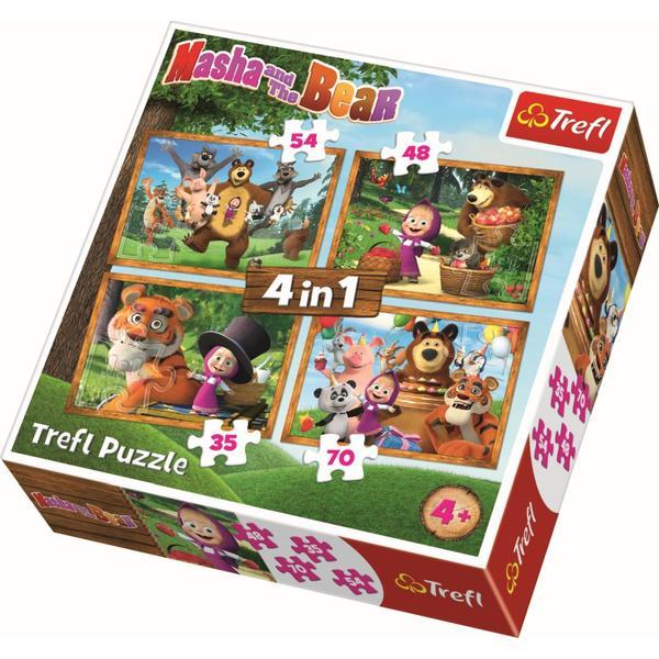 Puzzle Trefl 4In1 Masha Aventuri In Padure